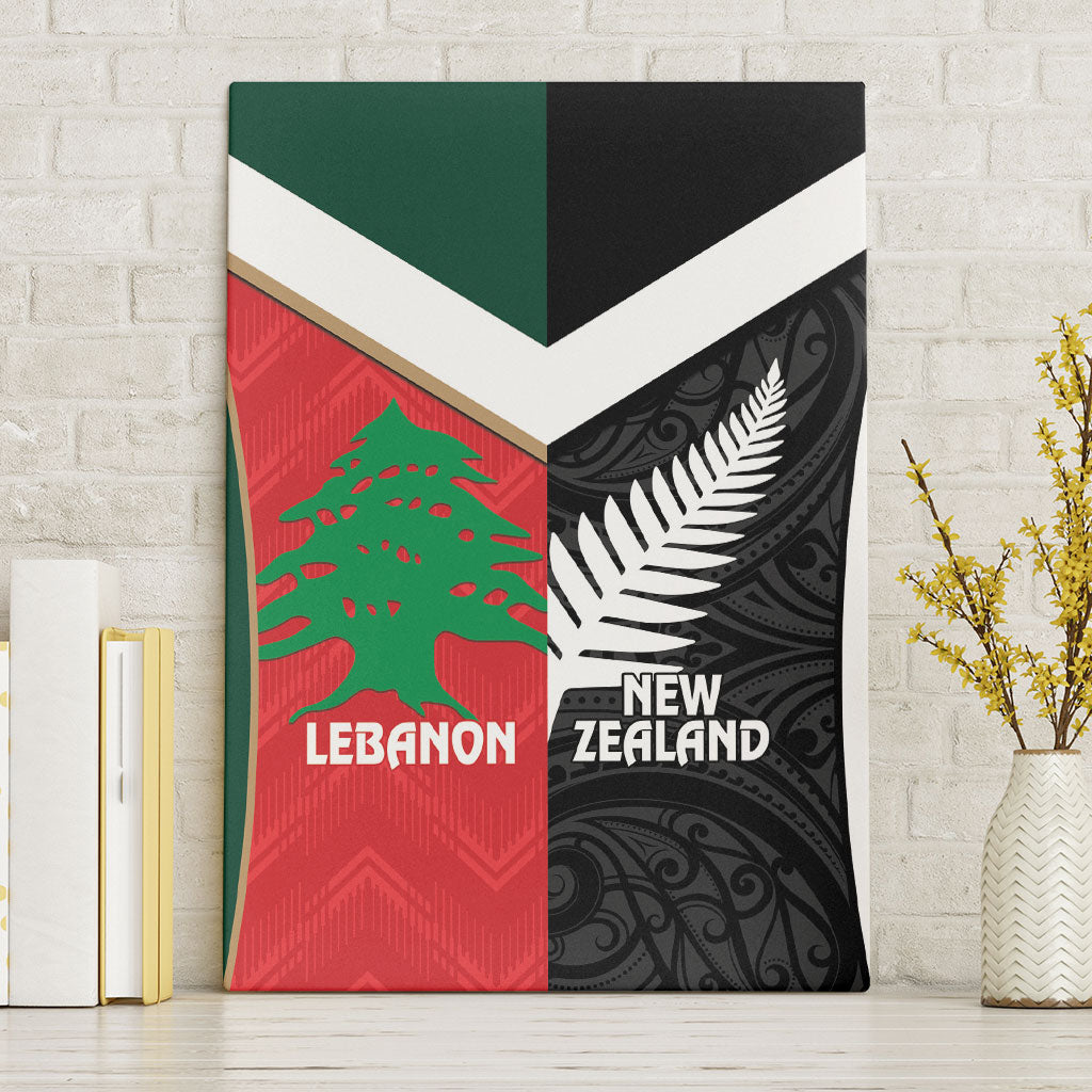 Rugby New Zealand and Lebanon Canvas Wall Art All Black Cedars Together LT14 Without Frame Multicolor - Polynesian Pride
