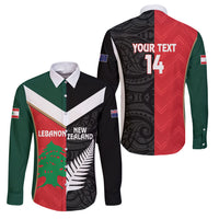 Custom Rugby New Zealand and Lebanon Family Matching Summer Maxi Dress and Hawaiian Shirt All Black Cedars Together