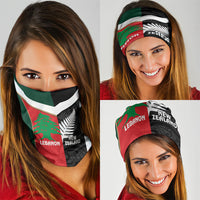 Rugby New Zealand and Lebanon Neck Gaiter All Black Cedars Together