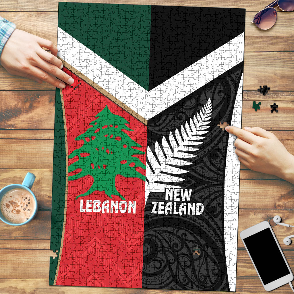 Rugby New Zealand and Lebanon Puzzle All Black Cedars Together LT14 Multicolor - Polynesian Pride