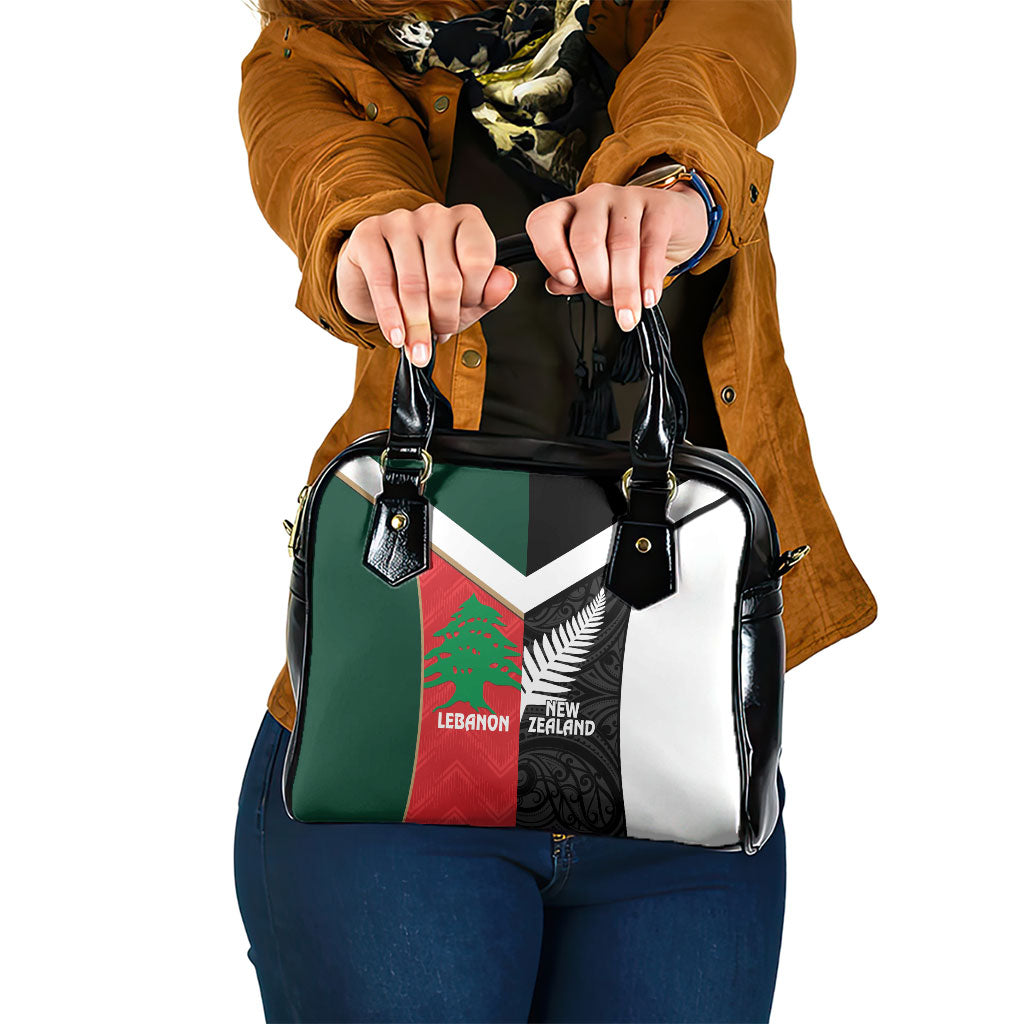 Rugby New Zealand and Lebanon Shoulder Handbag All Black Cedars Together LT14 One Size Multicolor - Polynesian Pride