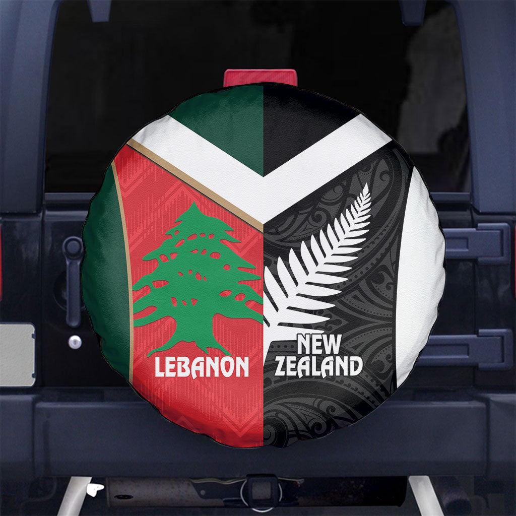 Rugby New Zealand and Lebanon Spare Tire Cover All Black Cedars Together LT14 No hole Multicolor - Polynesian Pride