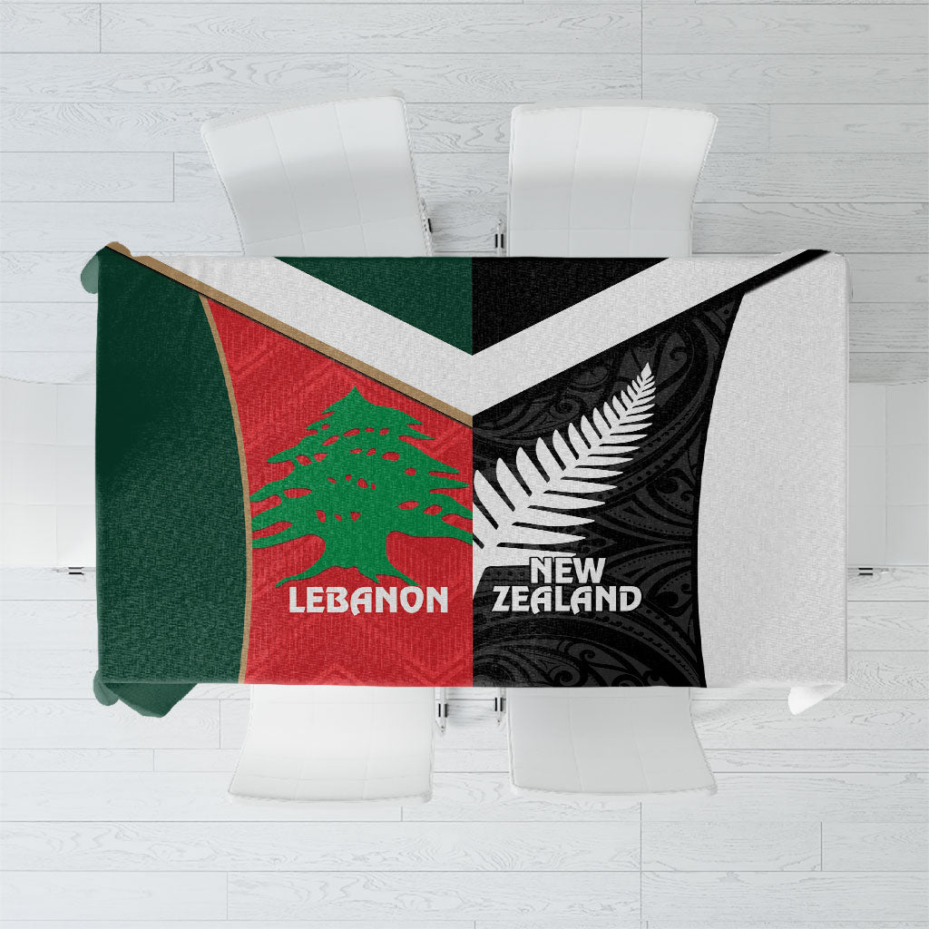 Rugby New Zealand and Lebanon Tablecloth All Black Cedars Together LT14 Multicolor - Polynesian Pride