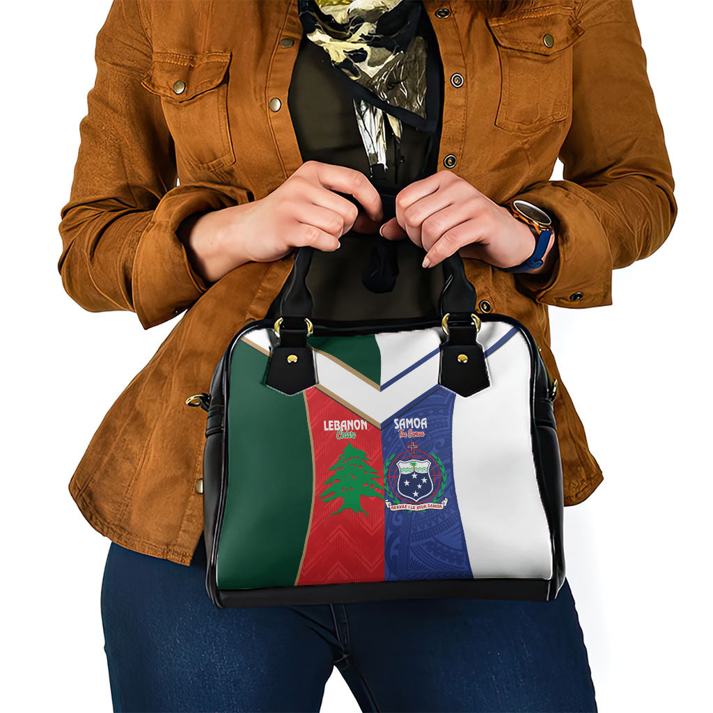 Rugby Samoa and Lebanon Shoulder Handbag Toa Samoa Cedars Together
