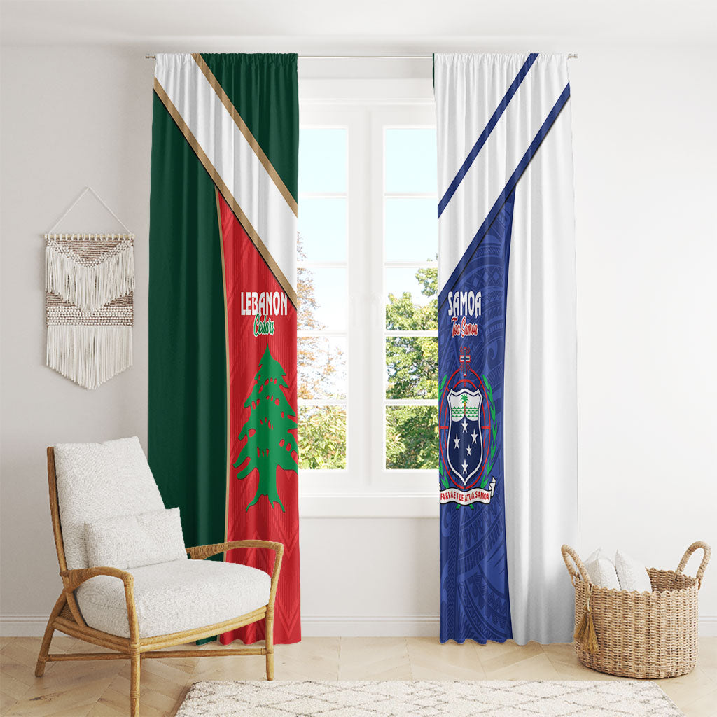 Rugby Samoa and Lebanon Window Curtain Toa Samoa Cedars Together