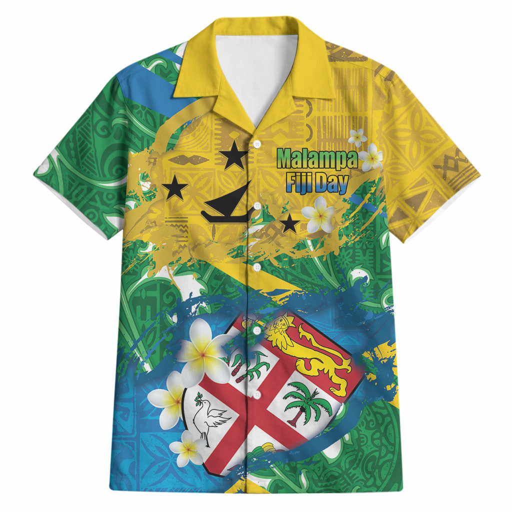 Malampa Fiji Day Hawaiian Shirt 10 October Together We Grow Grunge Tapa Motifs LT14 Multicolor - Polynesian Pride