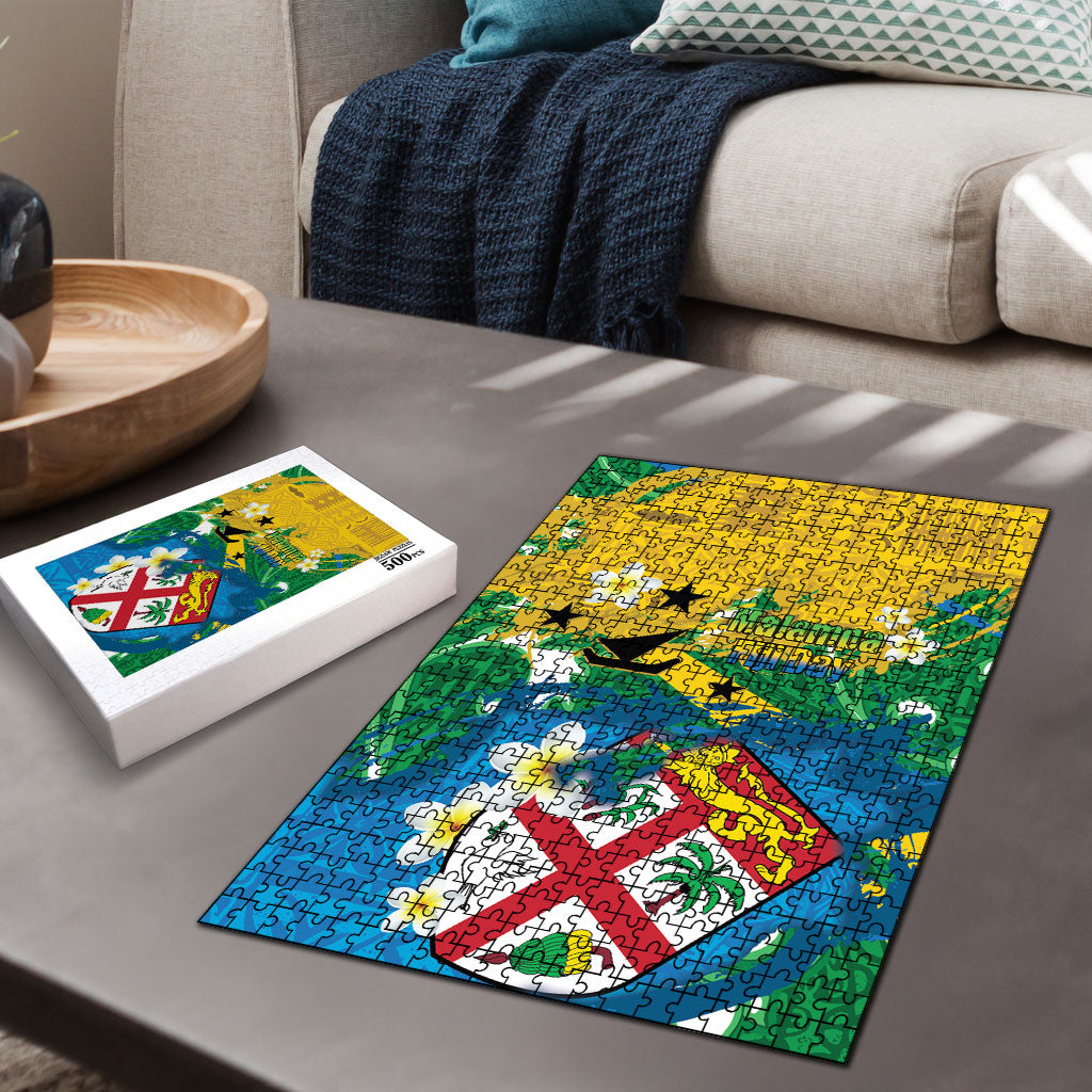 Malampa Fiji Day Puzzle 10 October Together We Grow Grunge Tapa Motifs