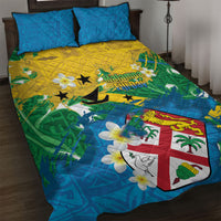 Malampa Fiji Day Quilt Bed Set 10 October Together We Grow Grunge Tapa Motifs