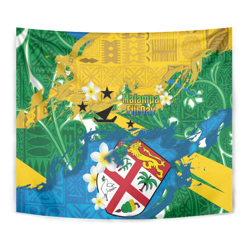 Malampa Fiji Day Tapestry 10 October Together We Grow Grunge Tapa Motifs
