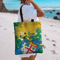 Malampa Fiji Day Tote Bag 10 October Together We Grow Grunge Tapa Motifs