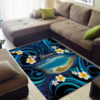 French Polynesia Tetiaroa Atoll Area Rug Polynesian Curves Style