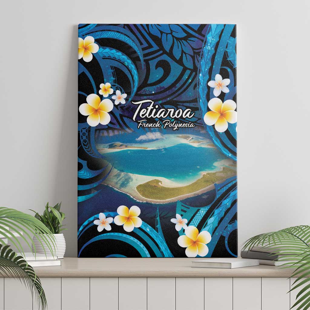 French Polynesia Tetiaroa Atoll Canvas Wall Art Polynesian Curves Style