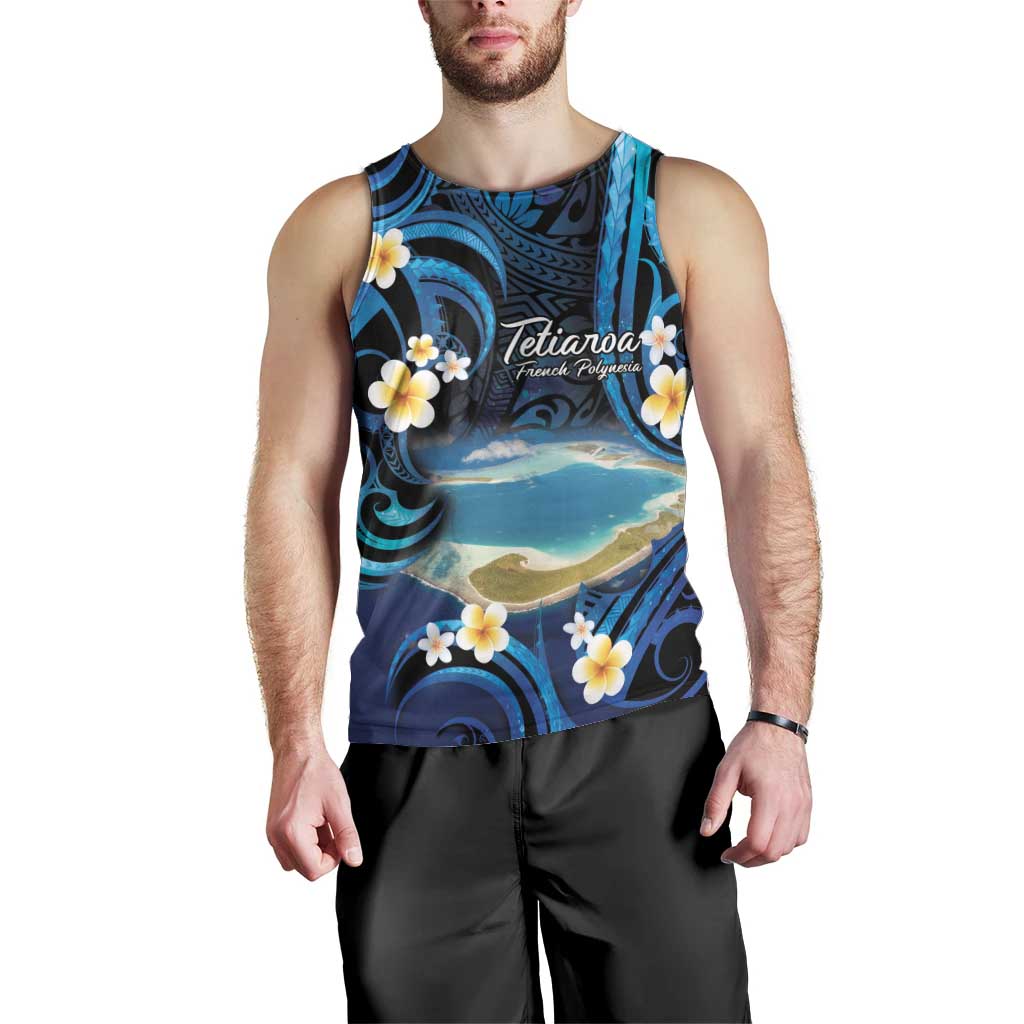 French Polynesia Tetiaroa Atoll Men Tank Top Polynesian Curves Style