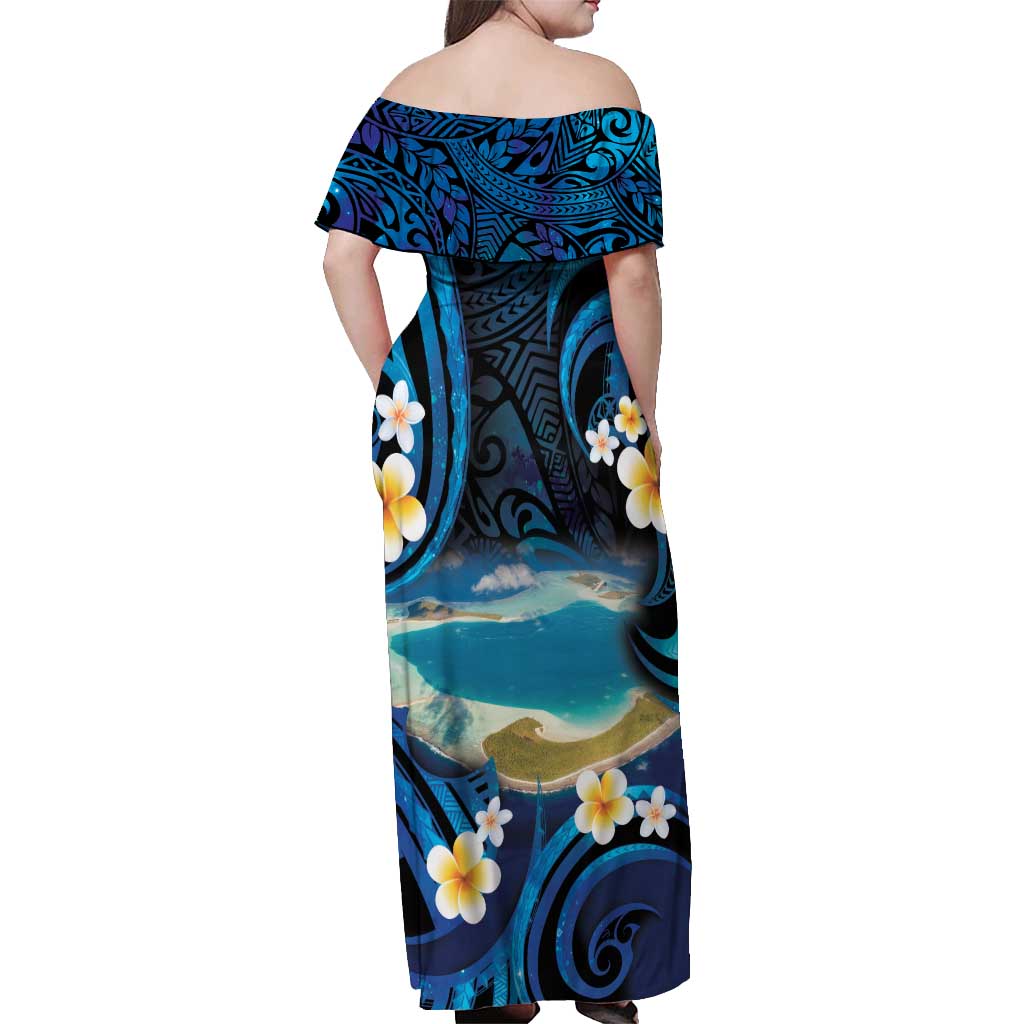 French Polynesia Tetiaroa Atoll Off Shoulder Maxi Dress Polynesian Curves Style