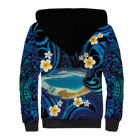 French Polynesia Tetiaroa Atoll Sherpa Hoodie Polynesian Curves Style