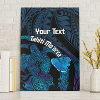 Personalised Tahiti Moorea Atoll Canvas Wall Art Polynesian Sea Turtle