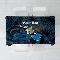Personalised Tahiti Moorea Atoll Tablecloth Polynesian Sea Turtle LT14 Blue - Polynesian Pride