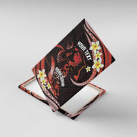 Personalised Tahiti Bora Bora Canvas Wall Art Manta Rays With Polynesian Plumeria