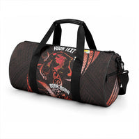 Personalised Tahiti Bora Bora Duffle Bag Manta Rays With Polynesian Plumeria LT14 - Polynesian Pride