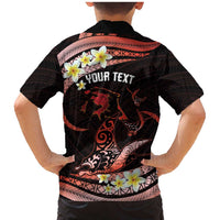 Personalised Tahiti Bora Bora Family Matching Mermaid Dress and Hawaiian Shirt Manta Rays With Polynesian Plumeria