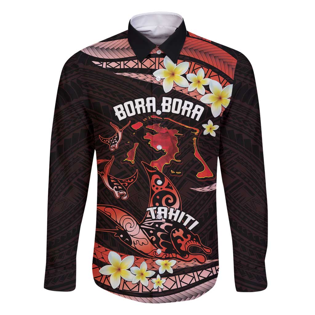 Personalised Tahiti Bora Bora Family Matching Mermaid Dress and Hawaiian Shirt Manta Rays With Polynesian Plumeria