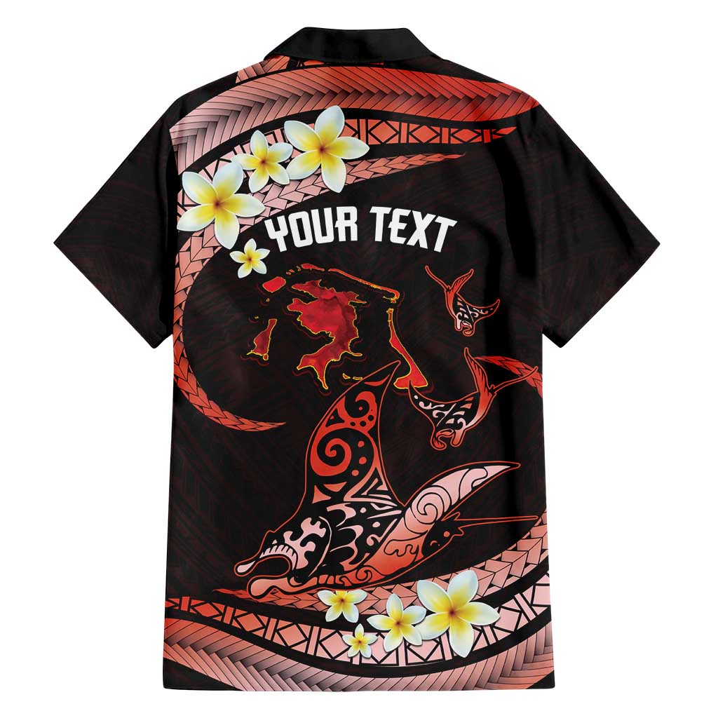 Personalised Tahiti Bora Bora Family Matching Puletasi and Hawaiian Shirt Manta Rays With Polynesian Plumeria
