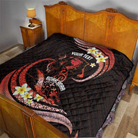 Personalised Tahiti Bora Bora Quilt Manta Rays With Polynesian Plumeria