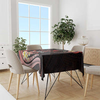 Personalised Tahiti Bora Bora Tablecloth Manta Rays With Polynesian Plumeria LT14 - Polynesian Pride