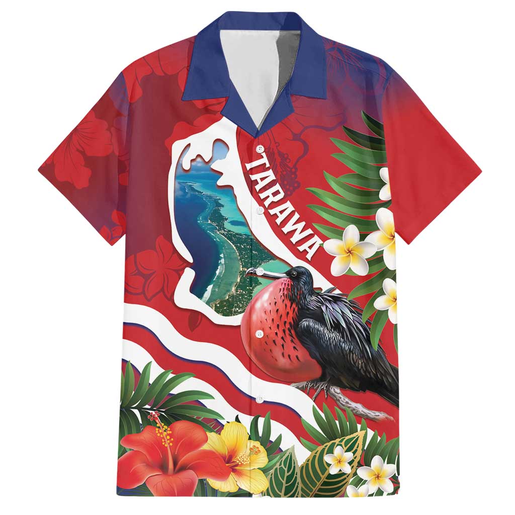 Personalised Kiribati Tarawa Atoll Family Matching Short Sleeve Bodycon Dress and Hawaiian Shirt Frigate Bird With Map Tropical Style