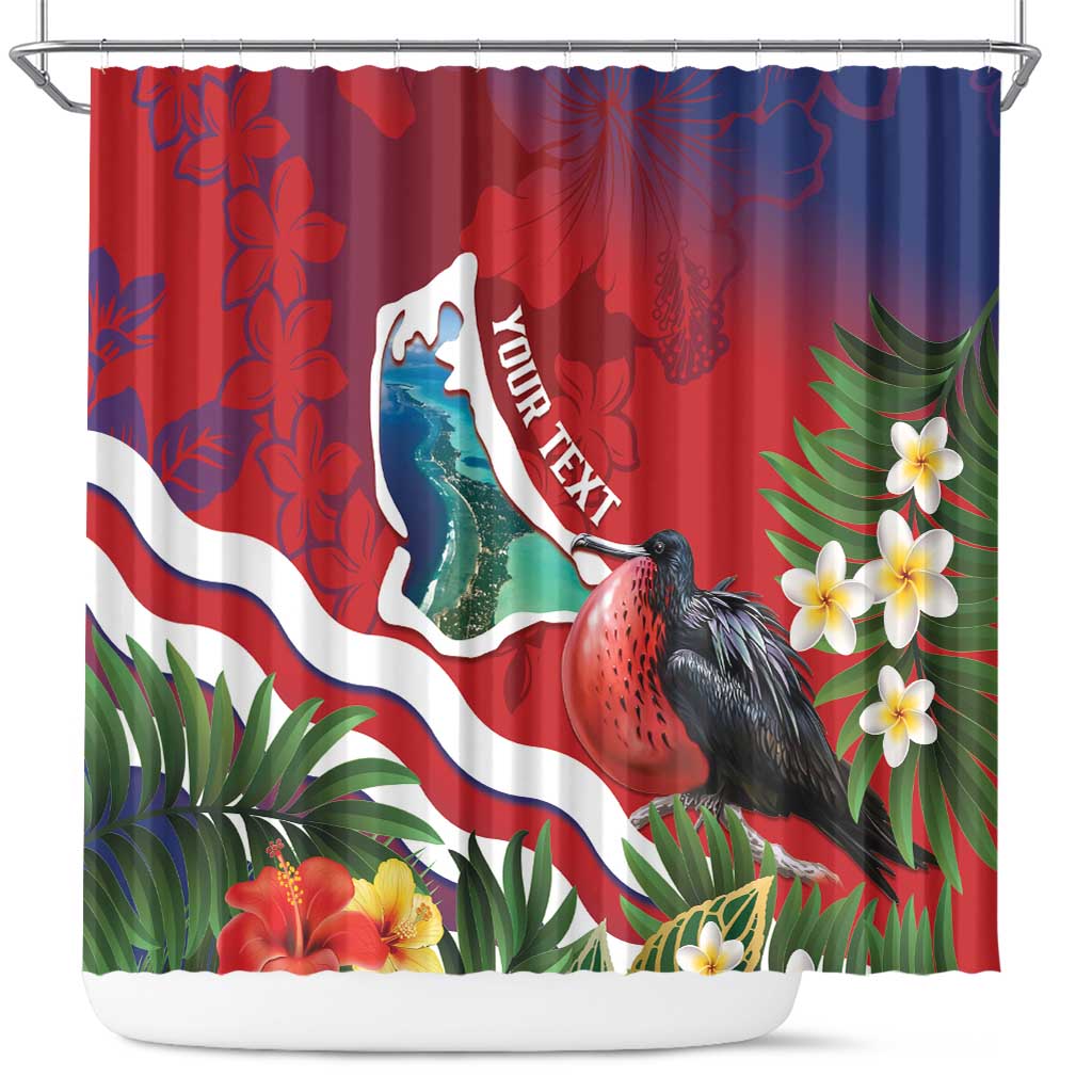 Personalised Kiribati Tarawa Atoll Shower Curtain Frigate Bird With Map Tropical Style