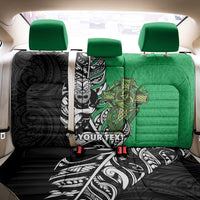 New Zealand and Ireland Rugby Custom Back Car Seat Cover Maori Tiki Fern Irish Celtic Cross - Polynesian Pride