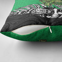 New Zealand and Ireland Rugby Custom Pillow Cover Maori Tiki Fern Irish Celtic Cross - Polynesian Pride