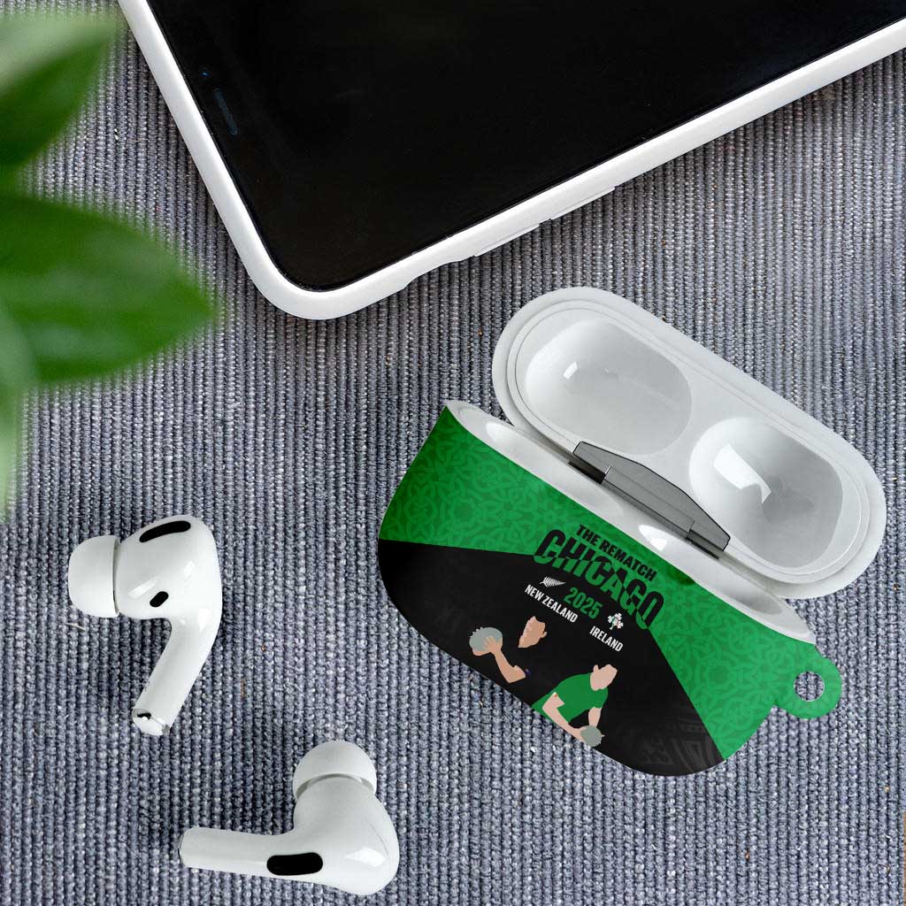 New Zealand and Ireland Rugby AirPods Case Chicago 2025 Go All Black Shamrocks - Polynesian Pride