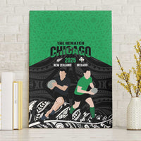 New Zealand and Ireland Rugby Canvas Wall Art Chicago 2025 Go All Black Shamrocks - Polynesian Pride