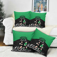 New Zealand and Ireland Rugby Pillow Cover Chicago 2025 Go All Black Shamrocks - Polynesian Pride