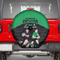 New Zealand and Ireland Rugby Spare Tire Cover Chicago 2025 Go All Black Shamrocks - Polynesian Pride