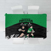 New Zealand and Ireland Rugby Tablecloth Chicago 2025 Go All Black Shamrocks - Polynesian Pride
