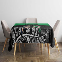 New Zealand and Ireland Rugby Tablecloth Chicago 2025 Go All Black Shamrocks - Polynesian Pride