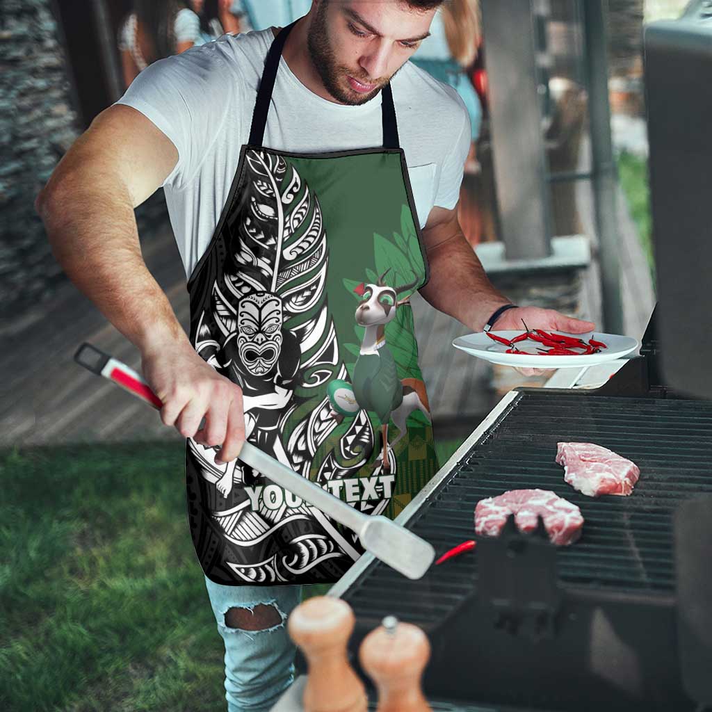 New Zealand and South Africa Rugby Custom Apron Maori Tiki Fern Springboks Kente Pattern - Polynesian Pride