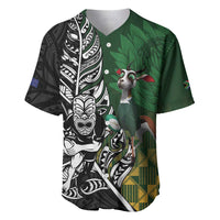 New Zealand and South Africa Rugby Custom Baseball Jersey Maori Tiki Fern Springboks Kente Pattern - Polynesian Pride