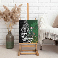 New Zealand and South Africa Rugby Custom Canvas Wall Art Maori Tiki Fern Springboks Kente Pattern - Polynesian Pride
