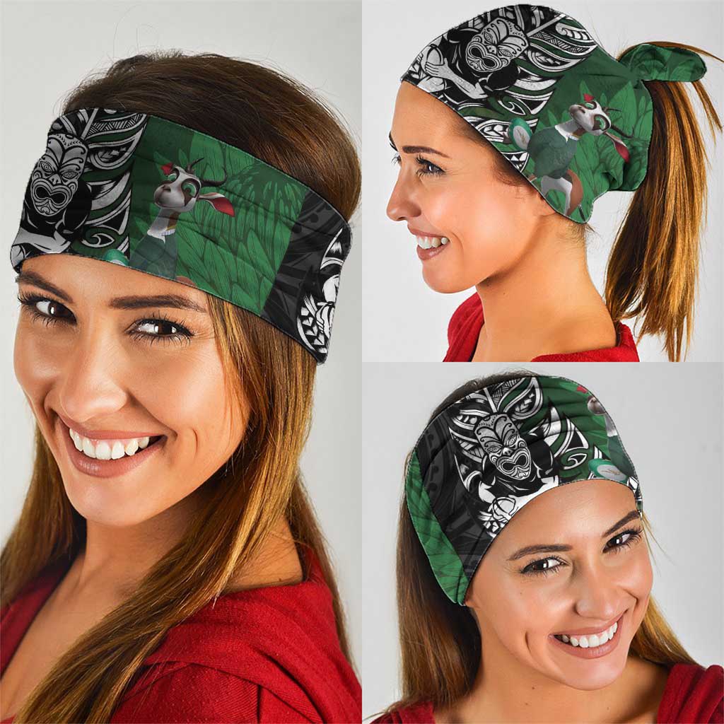 New Zealand and South Africa Rugby Custom Neck Gaiter Maori Tiki Fern Springboks Kente Pattern - Polynesian Pride