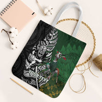 New Zealand and South Africa Rugby Custom Tote Bag Maori Tiki Fern Springboks Kente Pattern - Polynesian Pride