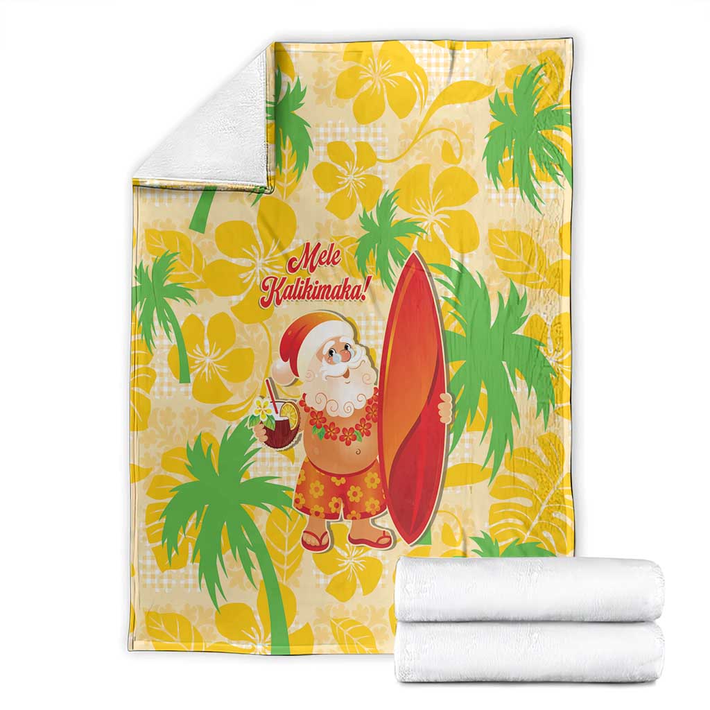 Aloha Hawaii Christmas Blanket Mele Kalikimaka Funny Santa Palaka Quilt Motifs - Polynesian Pride