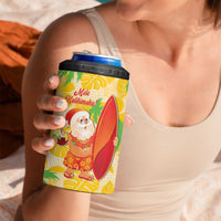 Aloha Hawaii Christmas 4 in 1 Can Cooler Tumbler Mele Kalikimaka Funny Santa Palaka Quilt Motifs - Polynesian Pride