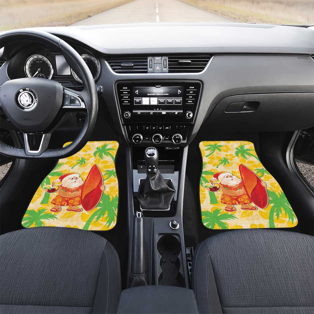 Aloha Hawaii Christmas Car Mats Mele Kalikimaka Funny Santa Palaka Quilt Motifs - Polynesian Pride