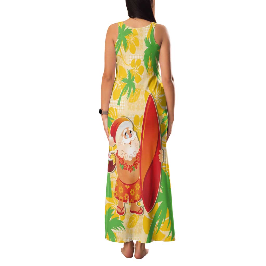 Aloha Hawaii Christmas Family Matching Tank Maxi Dress and Hawaiian Shirt Mele Kalikimaka Funny Santa Palaka Quilt Motifs - Polynesian Pride