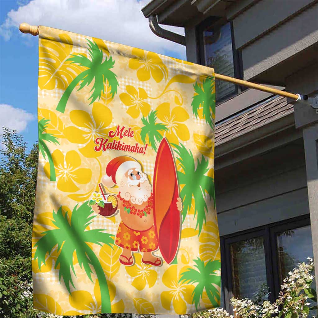 Aloha Hawaii Christmas Garden Flag Mele Kalikimaka Funny Santa Palaka Quilt Motifs - Polynesian Pride
