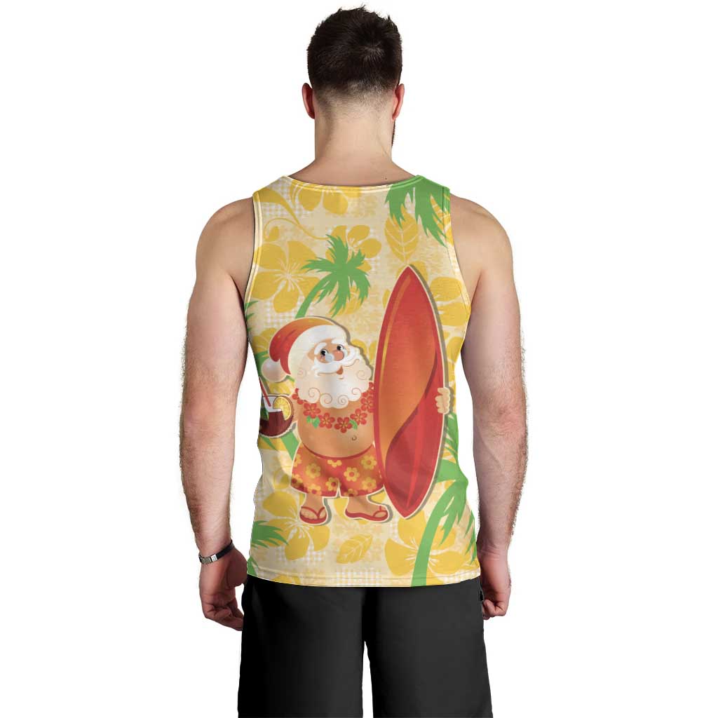 Aloha Hawaii Christmas Men Tank Top Mele Kalikimaka Funny Santa Palaka Quilt Motifs - Polynesian Pride