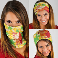 Aloha Hawaii Christmas Neck Gaiter Mele Kalikimaka Funny Santa Palaka Quilt Motifs - Polynesian Pride